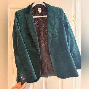 J. Crew Green Velvet Women's Blazer